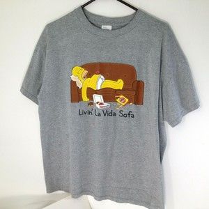 Vintage Homer Simpson "Livin’ La Vida Sofa" Tee Shirt Size L The Simpsons